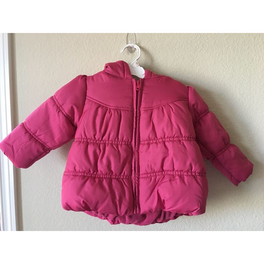 Gymboree Pink Long Sleeve Hoodie Puffer Zip Up Hoodie Jacket Coat Size 12-24M